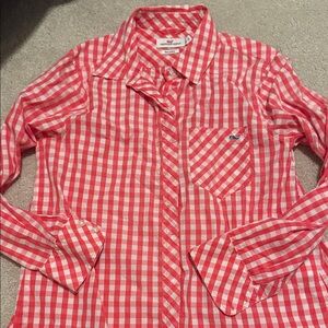 Vineyard Vines Red and White Checkered Button Down Shirt